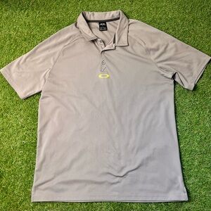 Oakley Gray Polo Shirt with Yellow Logo